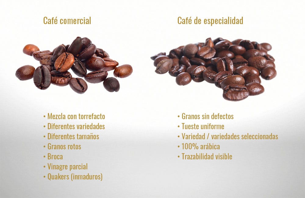 Cafés especiales, como identificarlos 3 puntos clave Diferencia en los granos de cafés comerciales y cafés especiales