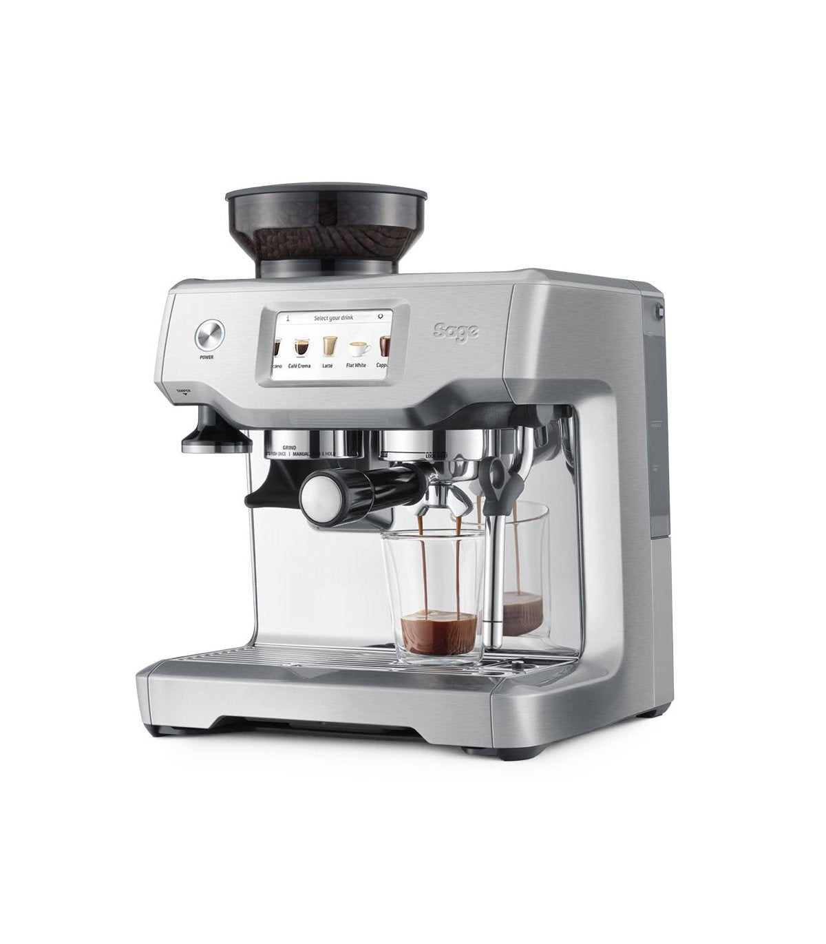 Cafetera para espresso con molinillo integrado sage the barista touch