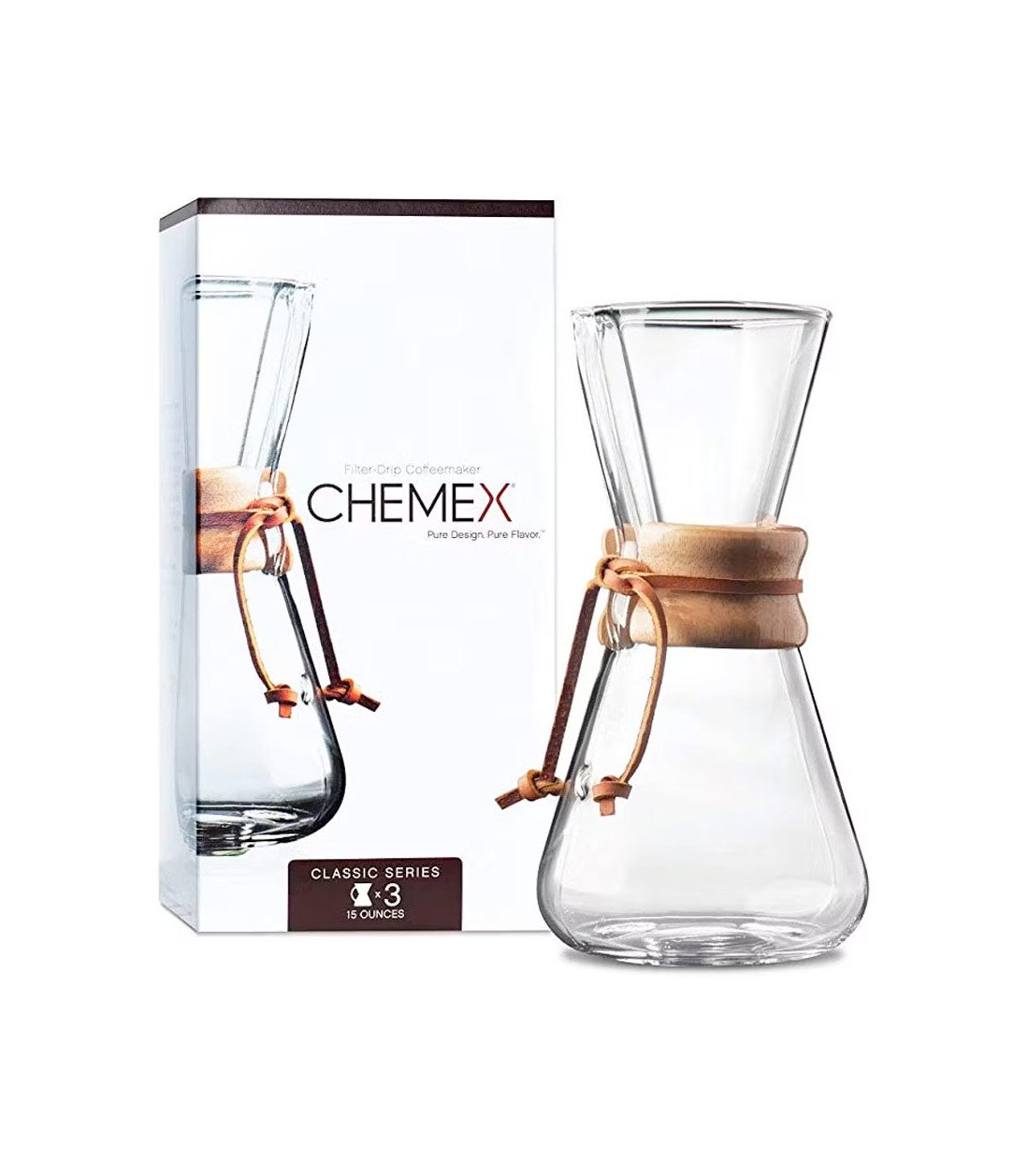 Cafetera chemex clásica con capacidad para 3 tazas