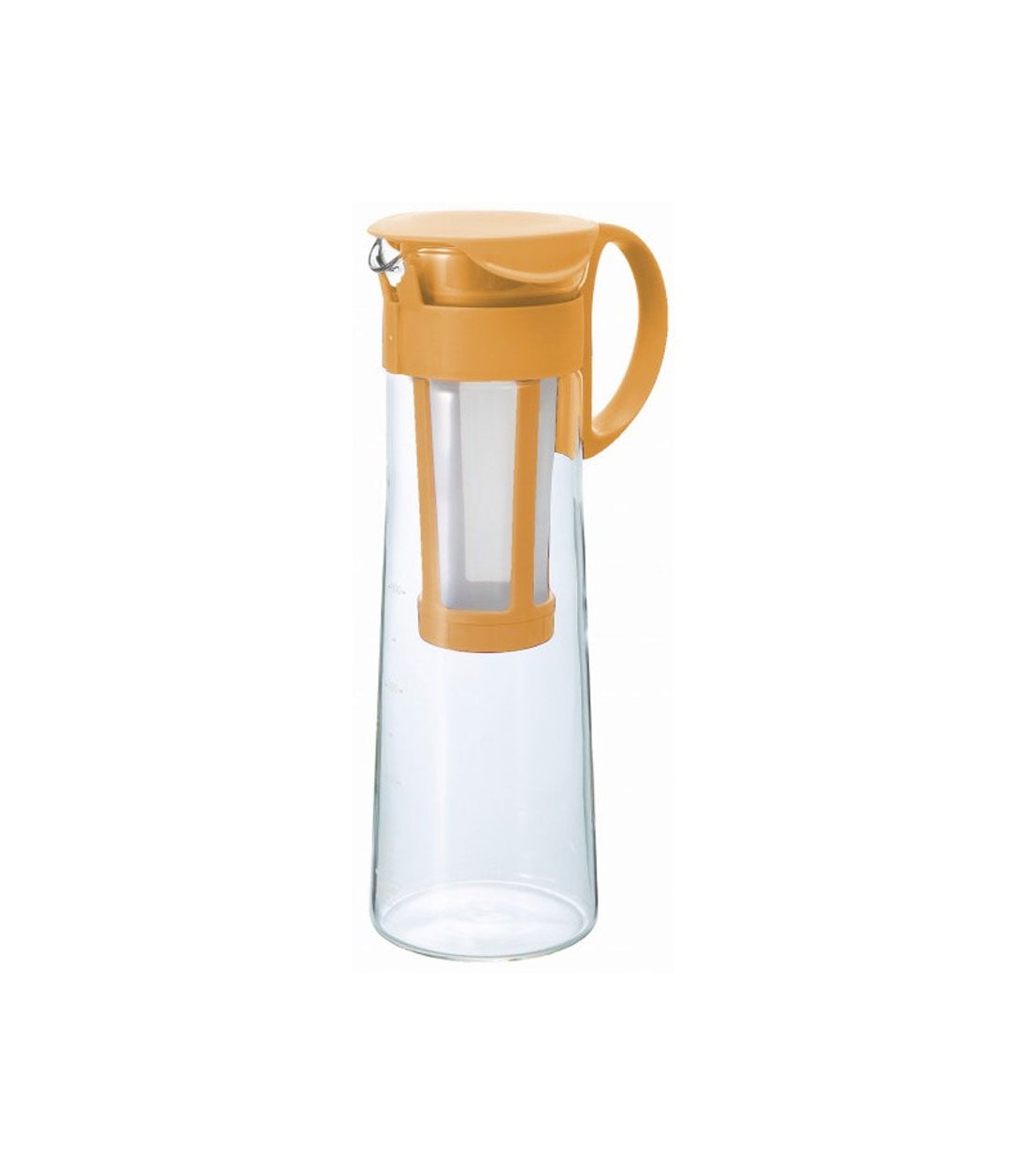 Cafetera cold brew hario de cristal y color marrón claro de un litro de capacidad