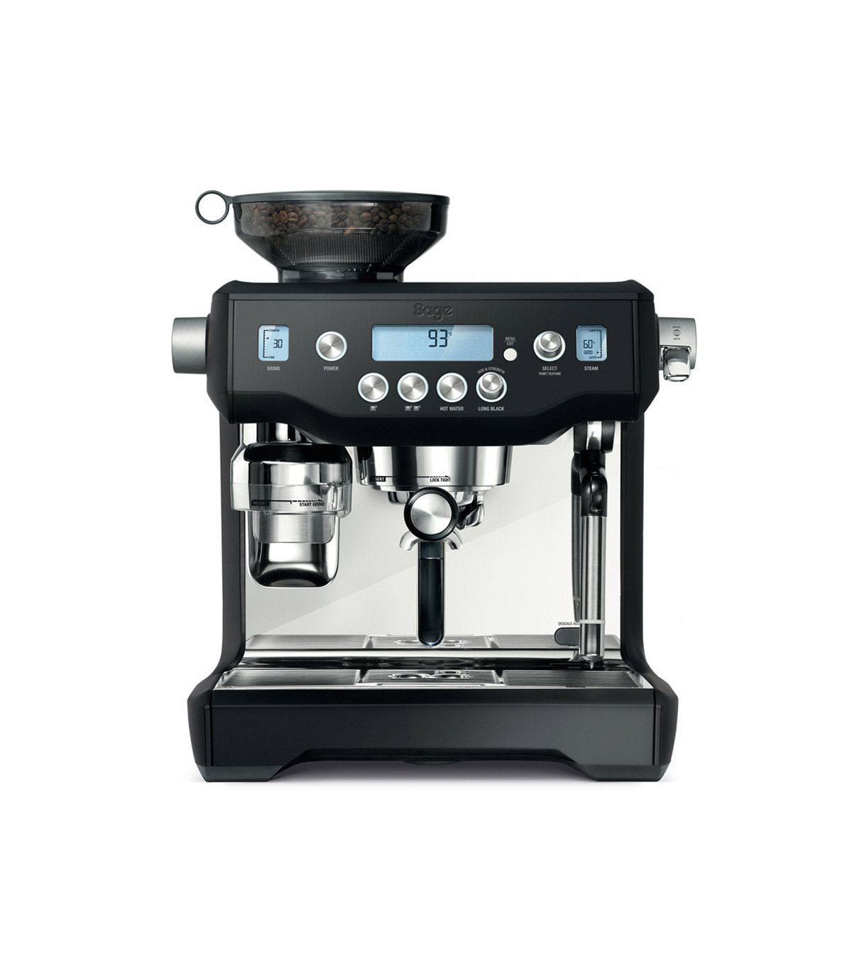 Cafetera Sage the Oracle Negra para espresso con molinillo y espumador integrado