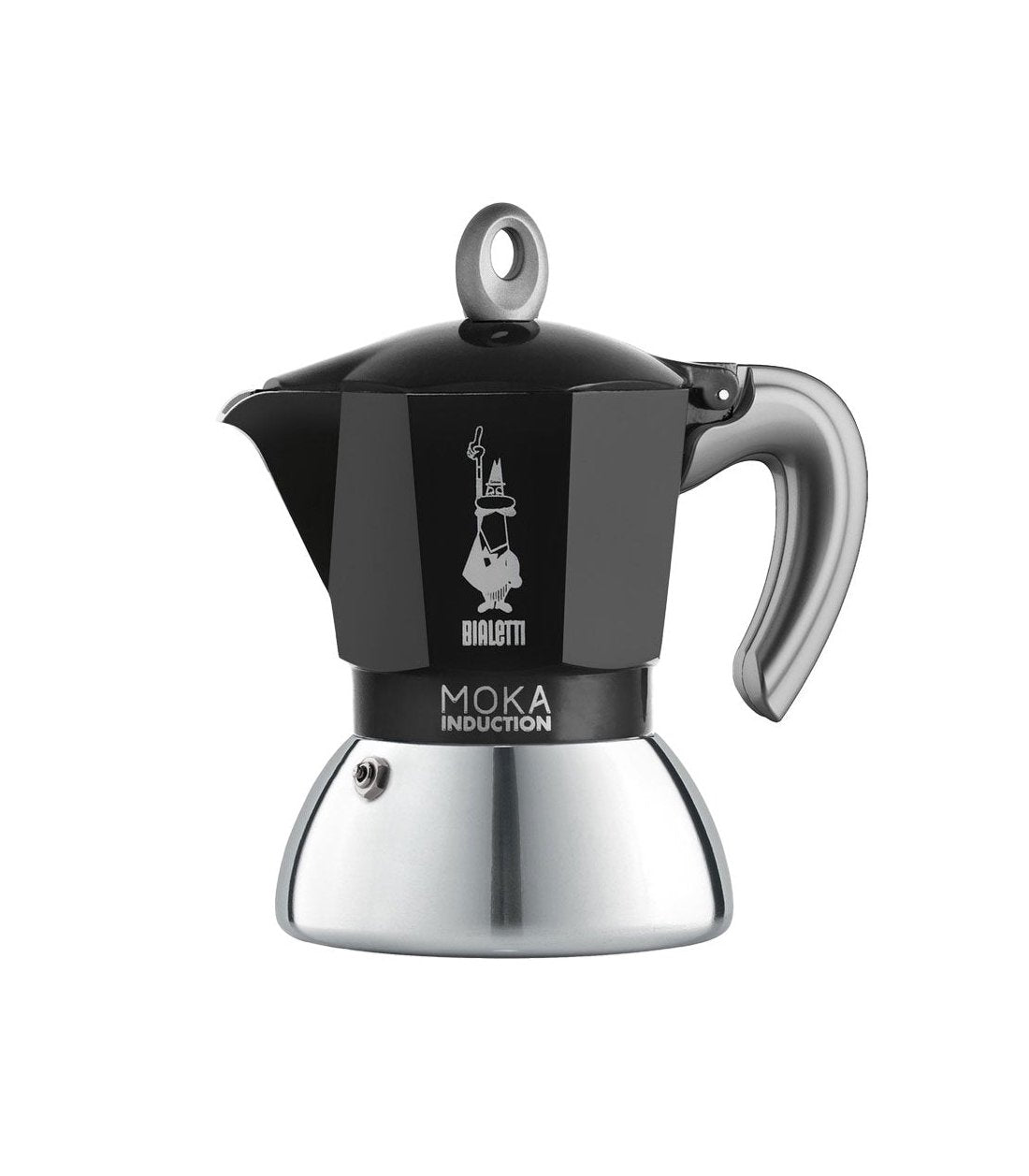 Cafetera italiana inducción bialetti negra para 2 tazas