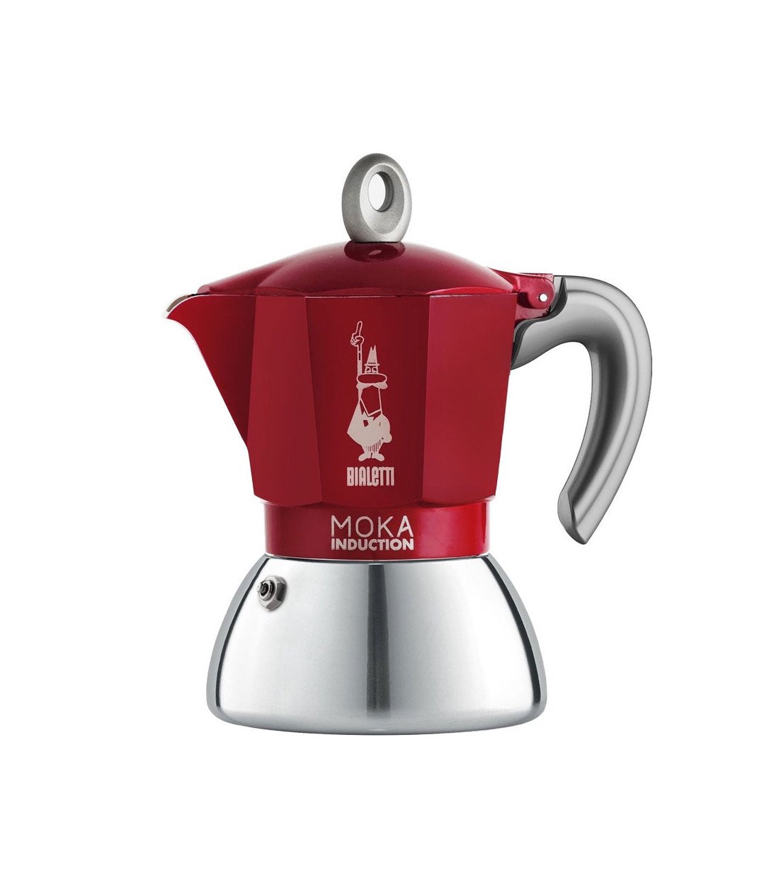 Cafetera italiana para inducción roja con capacidad para 4 tazas de la marca Bialetti