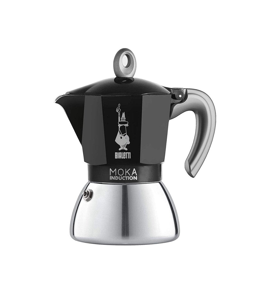 Cafetera Moka inducción para 6 tazas marca bialetti negra