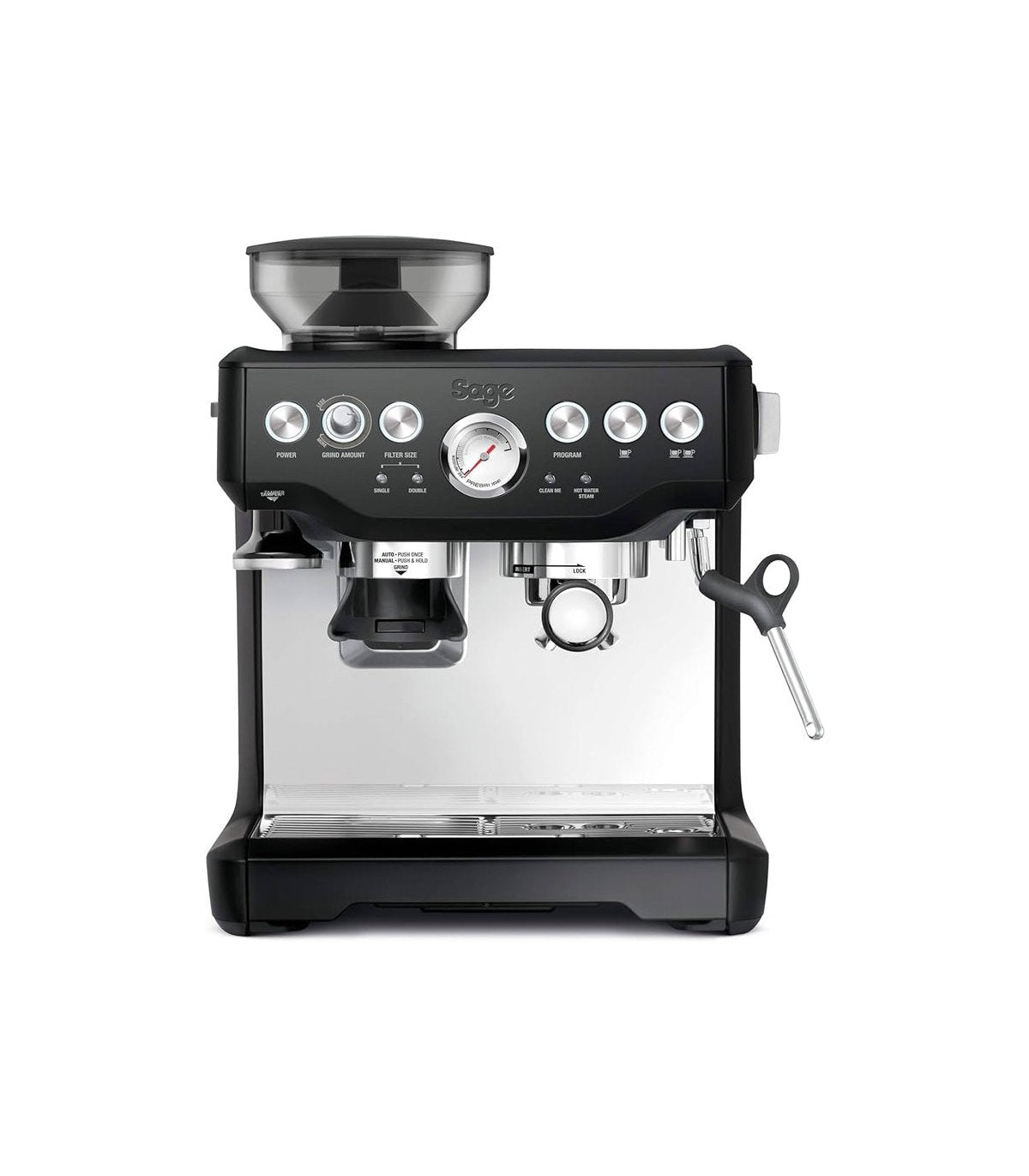 Sage barista express negro, cafetera para espresso super automática