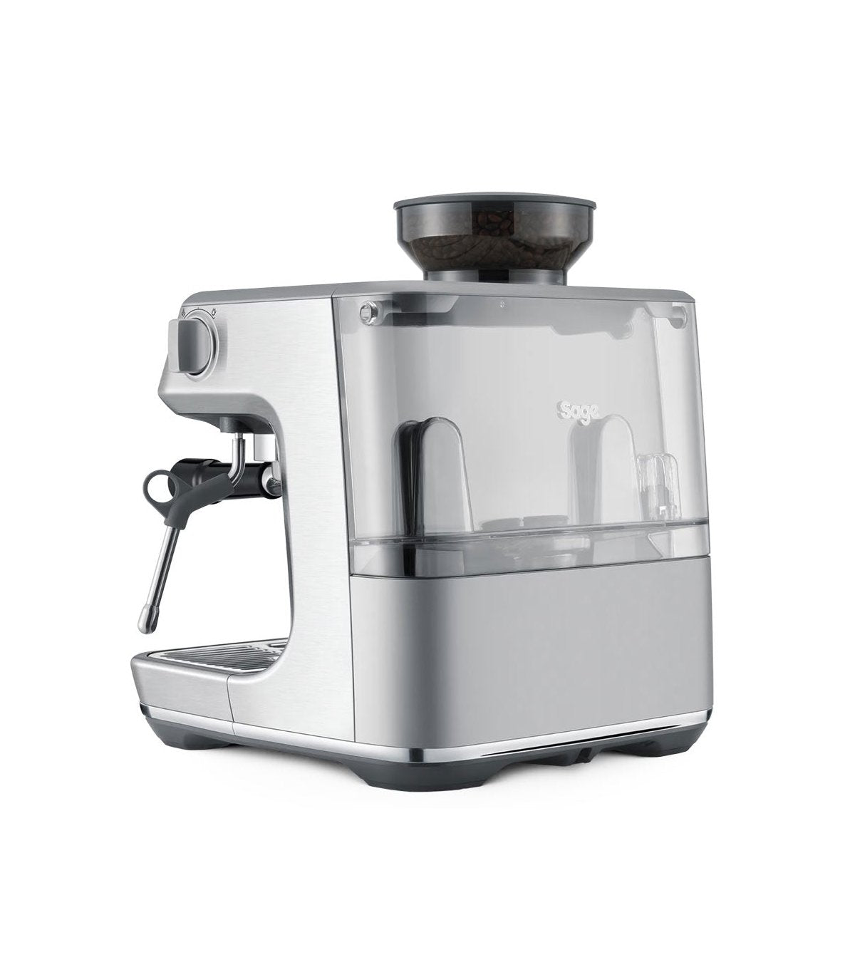 Parte trasera con depósito de agua de cafetera para espresso sage the barista pro