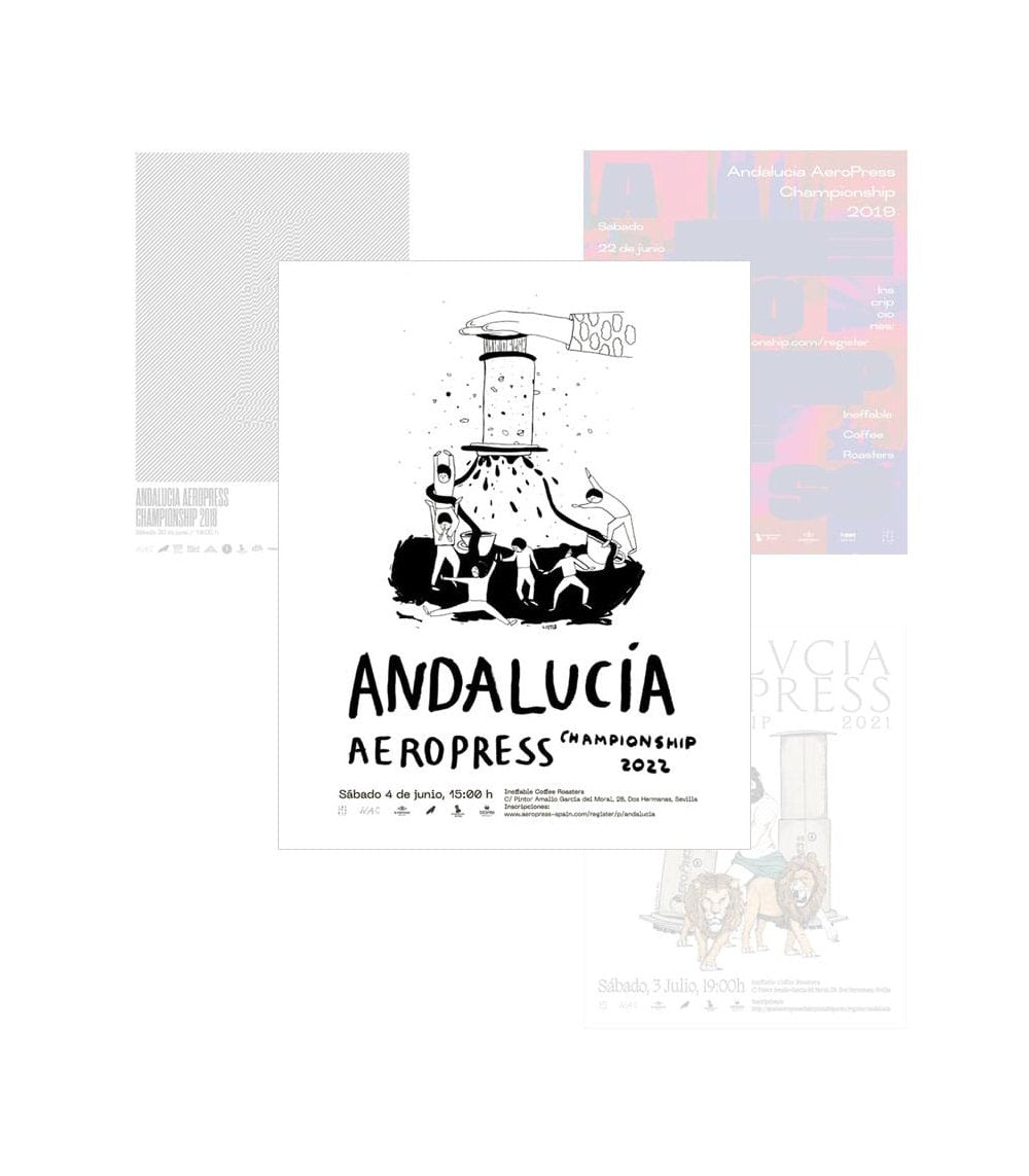 Cartel Andalucía AeroPress Championship 32x45 cm