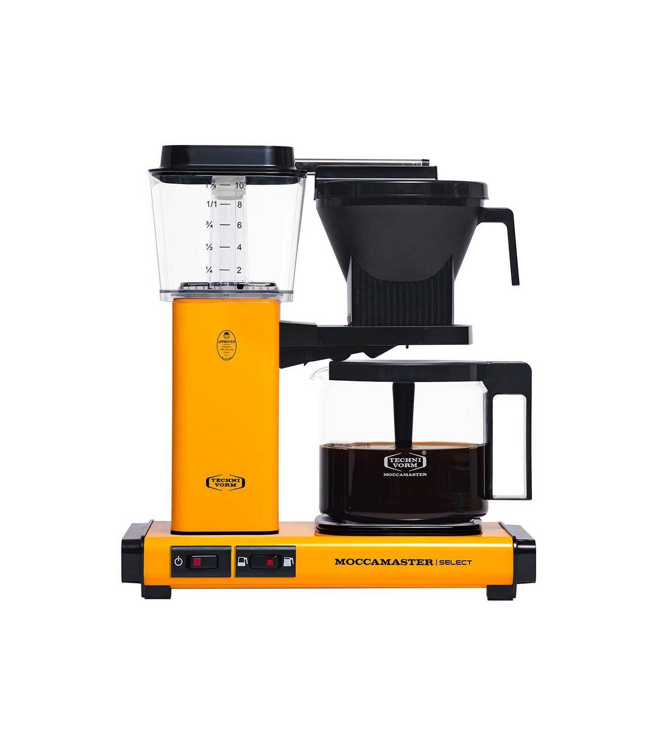 Cafetera por goteo moccamaster select de color amarillo