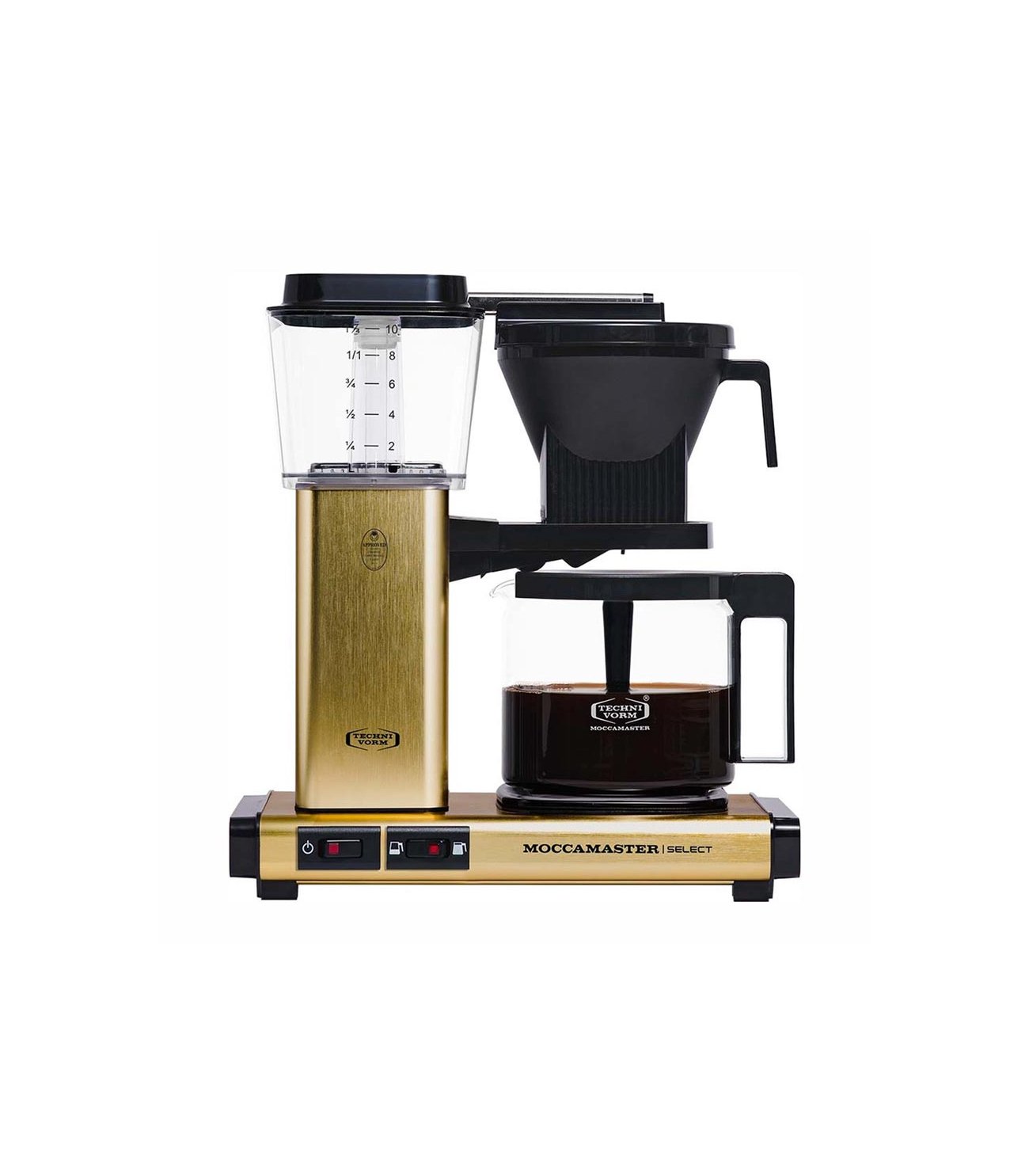 Cafetera por goteo moccamaster select de color dorado