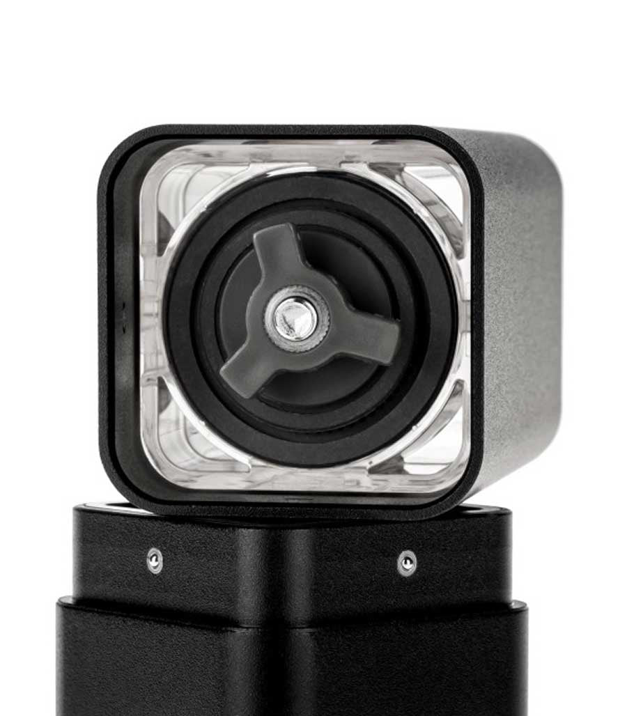 Vista de la parte interior del molinillo hario prism negro