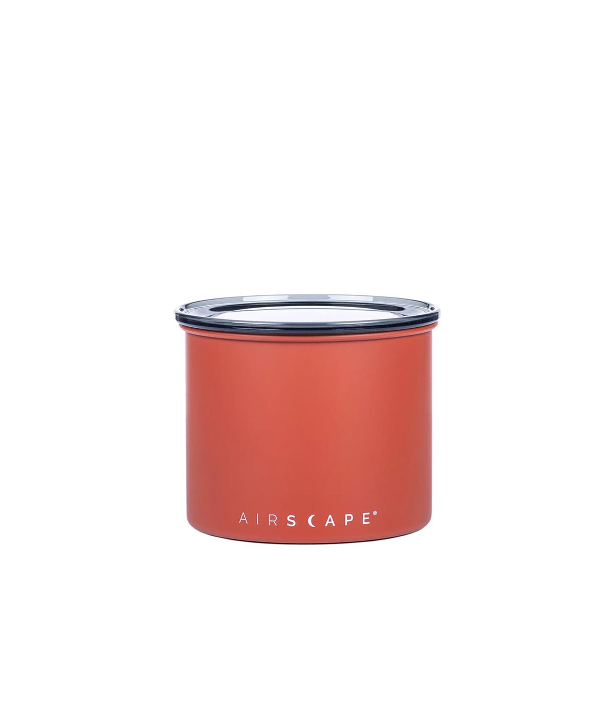 Recipiente hermético para guardar café al vacío de color naranja con capacidad para 250 gramos de la marca Airscape