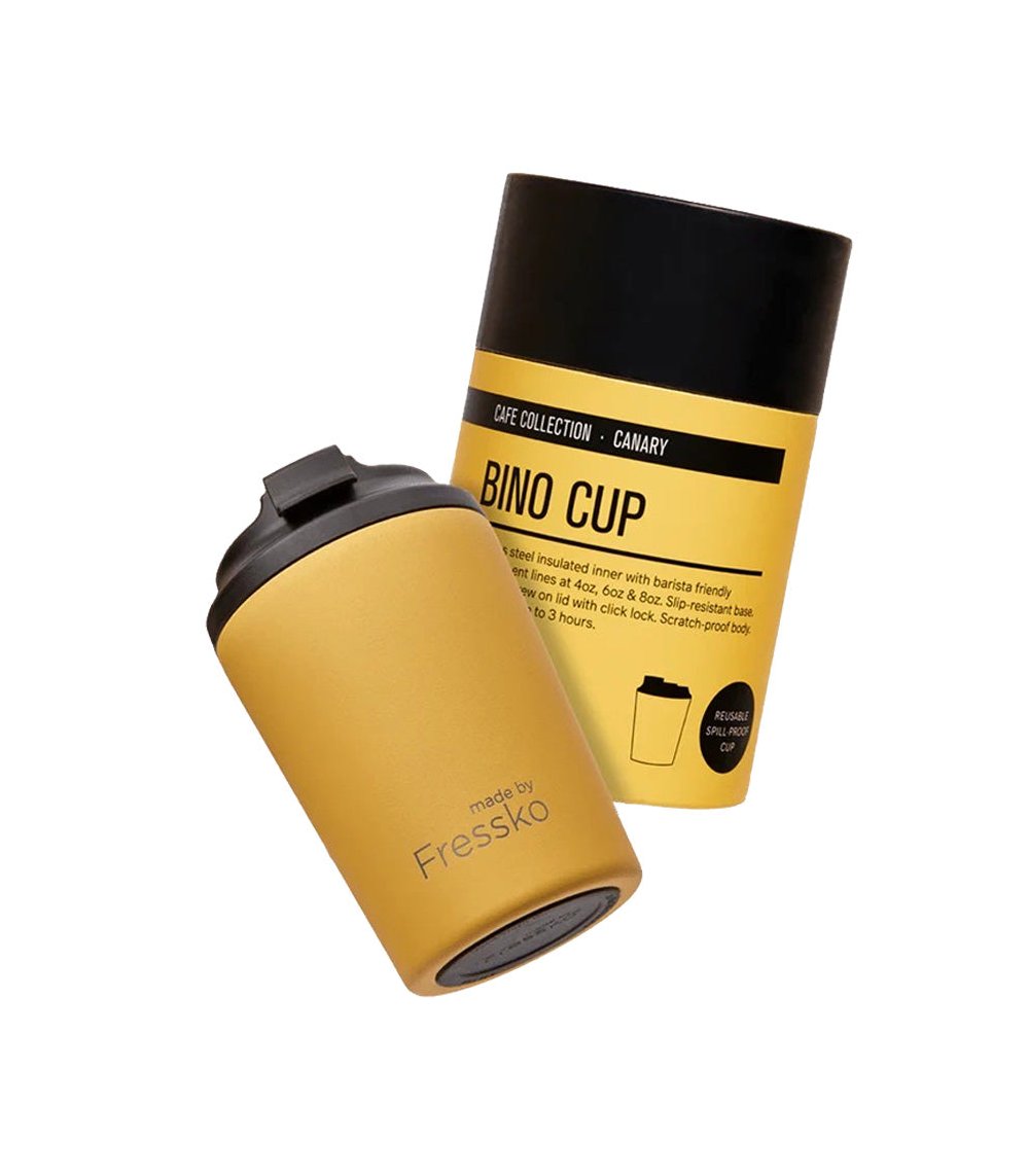 Taza portatil para café de la marca Fressko color canary