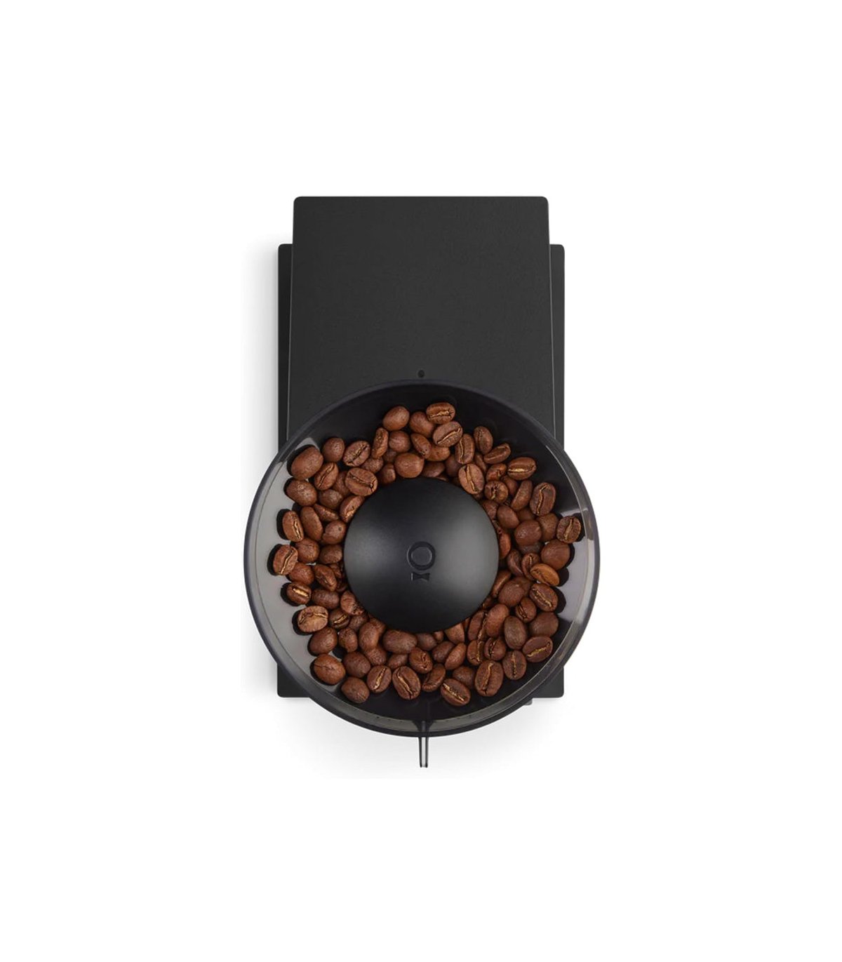 Vista superior del molinillo para café de especialidad Fellow Opus negro mate